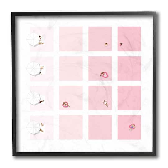 Stupell Industries Tropical Summer Pool Abstract Pink Geometric Pattern, 12" x 12"